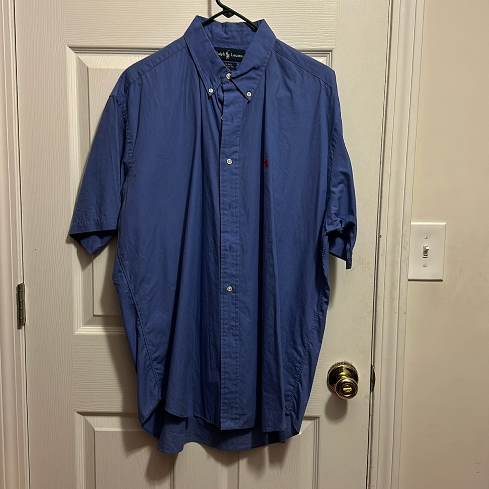 Ralph Lauren short sleeve button down Blake 100% cotton size L